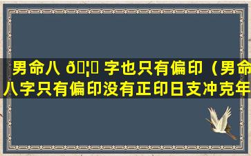 男命八 🦅 字也只有偏印（男命八字只有偏印没有正印日支冲克年支会发生什么事）